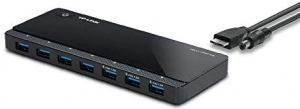 TP-Link UH700, USB3.0 Hub, 7 ports, rate of up to 5Gbps, Black, with External Power Adapter