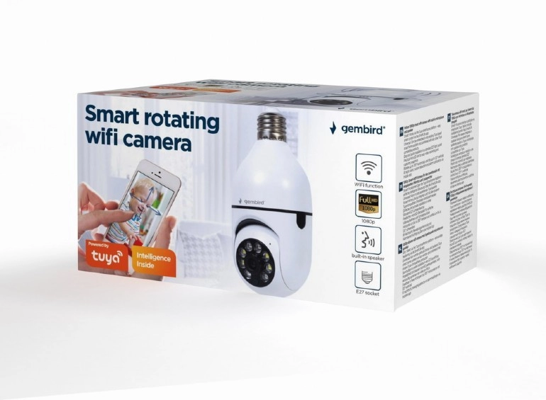 Smart  Camera Wi-Fi rotativa Gembird TSL-CAM-WRHD-01 / E27 / 1080p