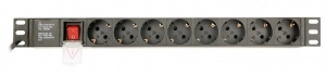 Gembird EG-PDU-014, Power distribution unit (PDU), 8 Schuko sockets, 1U, 16A, 3 m cable