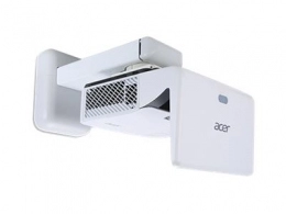 WXGA Projector ACER U5320W (MR.JL111.001) DLP 3D, Ultra Short-Throw, 1280x800, 13000:1, 3000LM, 6000hrs (Eco), HDMI (MHL), VGA, RJ-45, Wi-Fi (optional), 2*10W Stereo Speaker, Wall Mount kit included, White, 5,5kg