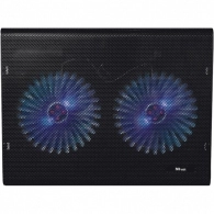 Trust  Azul, Notebook Cooling Pad up to 17.3”, 2x125 mm silent cooling fans illuminated by 4 blue LED lights, Black