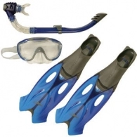 Set: masca,laba,tub p/u inot Speedo GLIDE MASK SNORKEL FIN SET AU GREY/BLUE