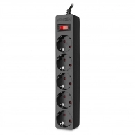 Surge Protector SVEN SF-05E / 5 Sockets / 3.0m / children protection / Black