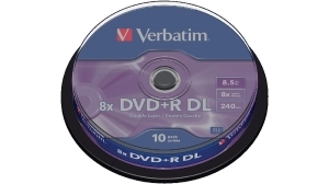 Verbatim DataLifePlus DVD+R AZO DOUBLE LAYER 8.5GB 8X MATT SILVER SURFACE - Spindle 10pcs.