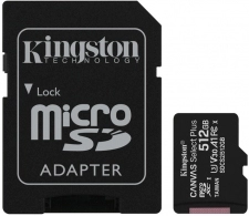 Card de memorie microSD Kingston Canvas Select Plus V30/ 100MBps/ 512GB+ SD adapter