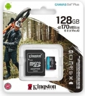 Card de memorie microSD Kingston Canvas Go! Plus 170Mbps/ 128GB+ SD adapter