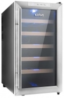 Винный холодильник Kitfort  KT-2409, 18 бутылок, 64.2 см, A+, Нержавеющая сталь