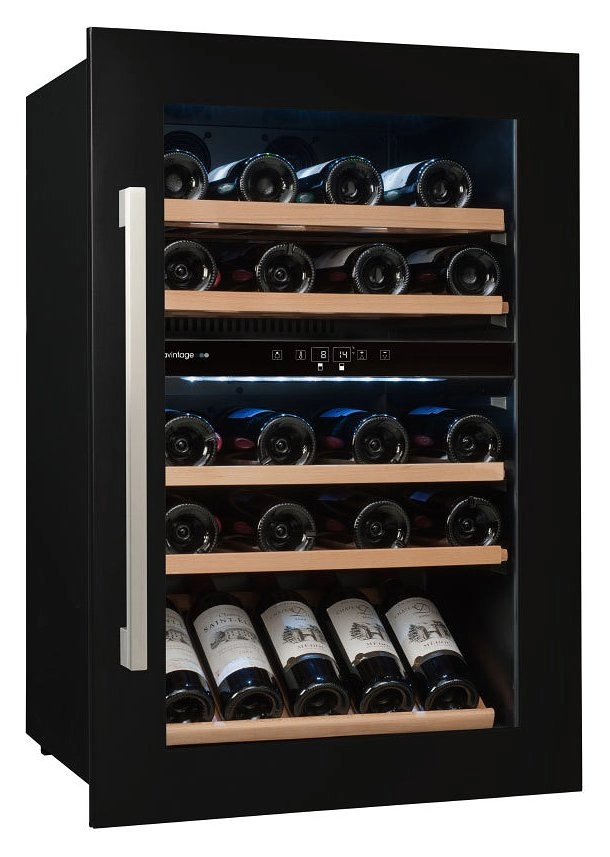 Встраиваемый винный шкаф Avintage AVI48CDZA, 52 бутылок, 87.8 см, A, Черный