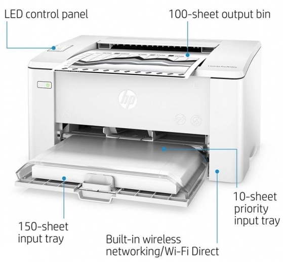 Принтер лазерный HP LaserJet Pro M102w