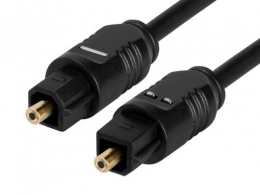 Optical cable 4mm - 2m -  Brackton K-TOS-SKB-0200.B, Toslink-cable, m/m, glass fiber OD 4mm, 1.8m, up to 125 Mbit/s, with dust caps, black
