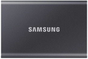 M.2 External SSD 1.0TB Samsung T7 USB 3.2, Gray, USB-C, Includes USB-C to A / USB-C to C cables, Sequential Read/Write: up to 1050/1000 MB/s, V-NAND (TLC), Windows/Mac/PS4/Xbox One compatible, Light, Portable, Durable