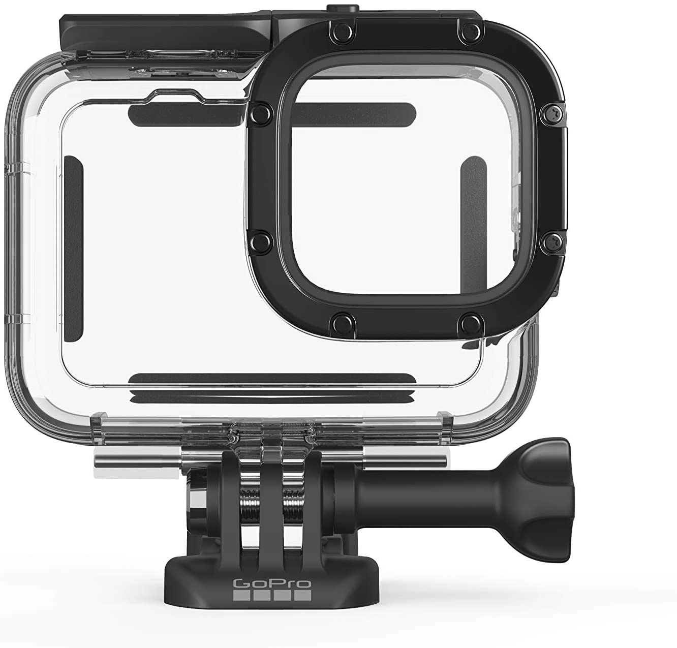 GoPro Protective Housing (HERO9, 10, 11, 12 Black) - is rugged and waterproof right out of the box, but this housing handles anything you can throw at it. It protects from dirt and flying debris, and it’s waterproof down to 60m for deep-water diving.
