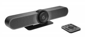 Logitech Video Conferencing System MeetUp, 4K Ultra HD (2160p 30fps), Field of View 120°, 5x HD zoom, Integrated microphone with 3 beamforming elements 4m pickup range (1 optional Expansion Mic), Remote control, Bluetooth, USB 3.0, for small rooms