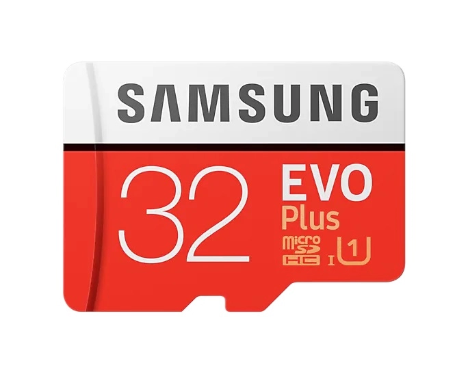 32GB microSD Class10 A1 UHS-I Samsung EVO Plus, 633x, Up to: 100MB/s