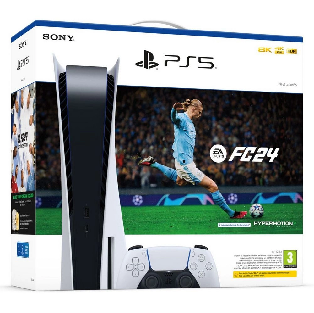 Игровая приставка Sony PlayStation 5 (Blu-Ray) - White + FIFA 24