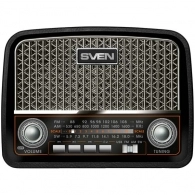SVEN SRP-555 Black-Silver, FM/AM/SW Radio, 3W RMS, built-in audio files player from USB-fash, microSD and SD card storage devices, telescopic swivel antenna, HEADPHONES JACK ,built-in battery