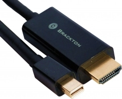 Cable miniDP-HDMI - 2.0m - Brackton MDP-HDE-0200.B, 2.0 m, mini DisplayPort to HDMI, digital interface cable, bulk packing