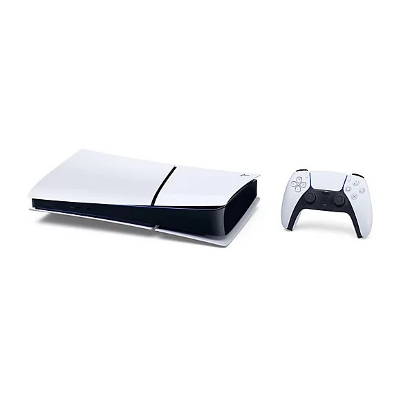Game Console Sony PlayStation 5 Digital Slim (without Disc Edition), 1TB, White; 1 x Gamepad (Dualsense)