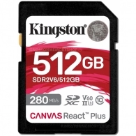 Карта памяти SD Kingston Canvas React Plus V60/ UHS-II/ 280MBps/ 512GB