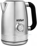 Fierbator de apa electric Kitfort KT684, 1.7 l, 2200 W, Argintiu