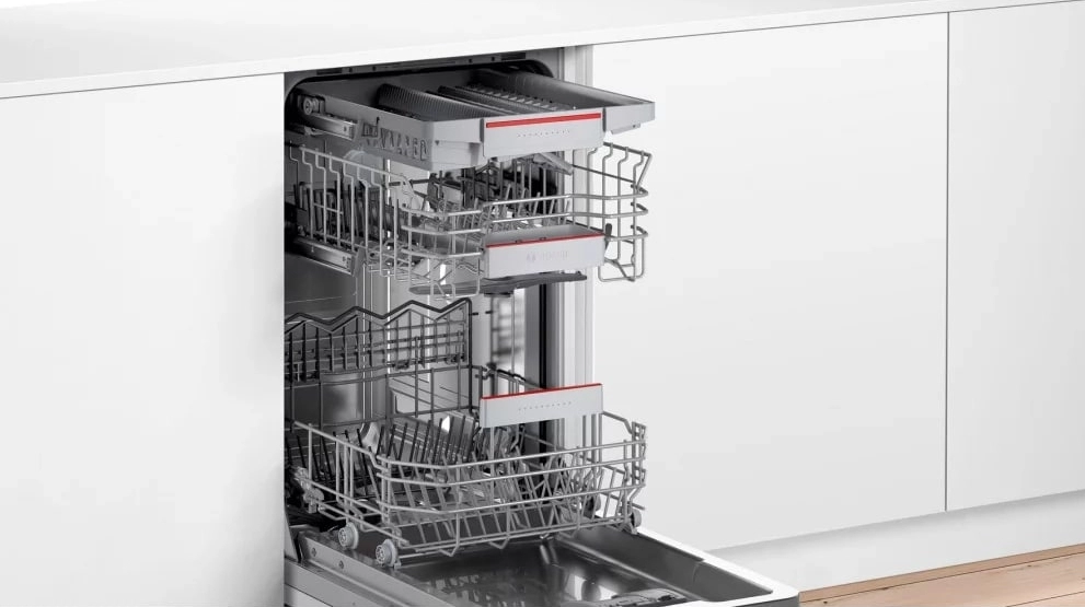 Посудомоечная машина встраиваемая Bosch SPH4EMX28K, 10 комплектов, 6программы, 44.8 см, A+, Нерж. сталь