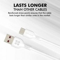 Cablu USB-A - USB Type-C Promate PowerBeam-25C White