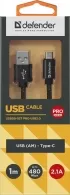 Кабель USB-A - USB-C Defender USB0903TPROBLACK