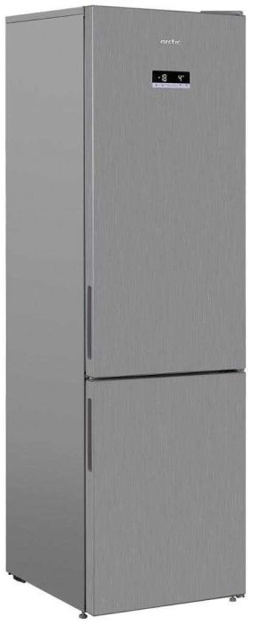 Холодильник с нижней морозильной камерой Arctic AK60406E40NFMT, 362 л, 202.5 см, E, Серебристый