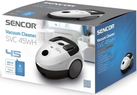 Aspirator cu sac Sencor SVC45WH, 850 W, 79 dB, Alb