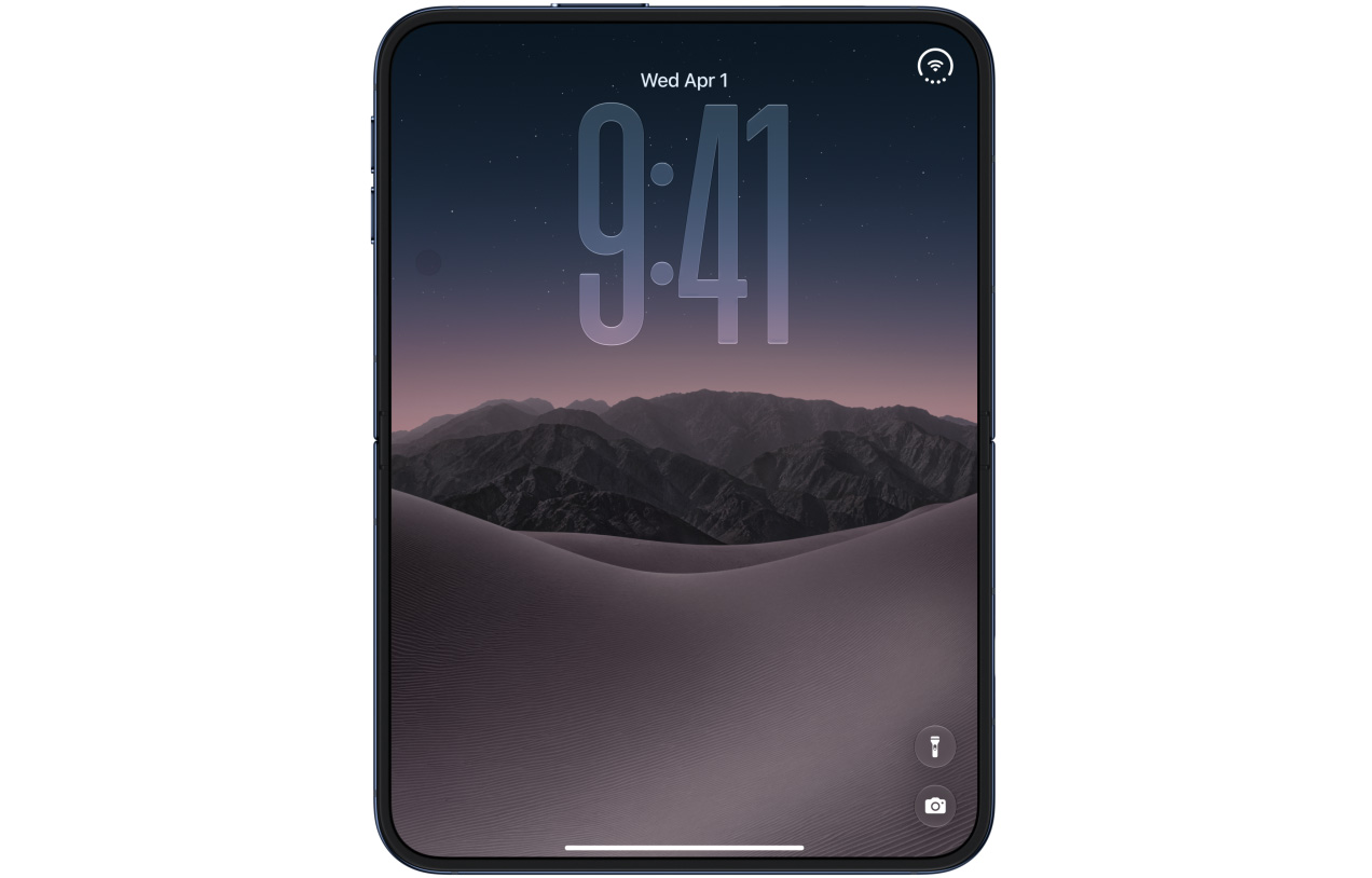 Ecranul exterior Apple iPhone Duo cu imaginea de fundal Night Sky