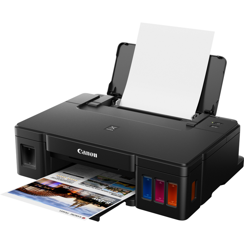 Canon PIXMA G1410 с открытыми лотками для подачи и вывода бумаги