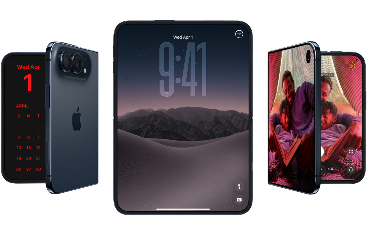 Apple iPhone Duo Night Sky în diferite poziții ale carcasei pliabile