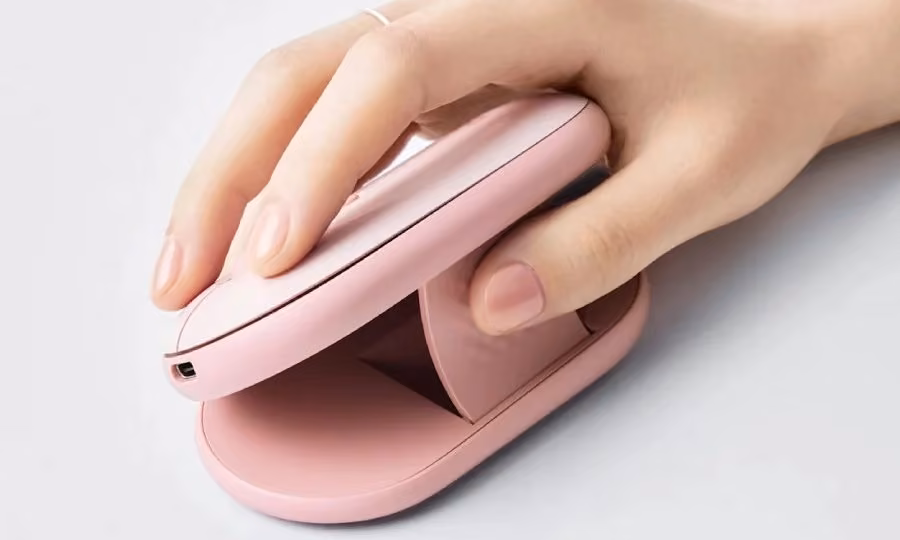 Mouse wireless Logitech Pebble Up în culoarea roz