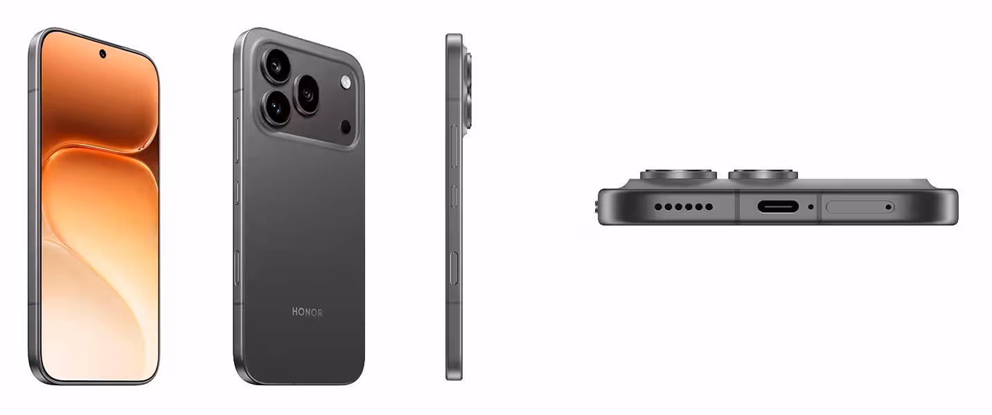 Camerele și designul modelului Honor 600 Pro în nuanța grafit