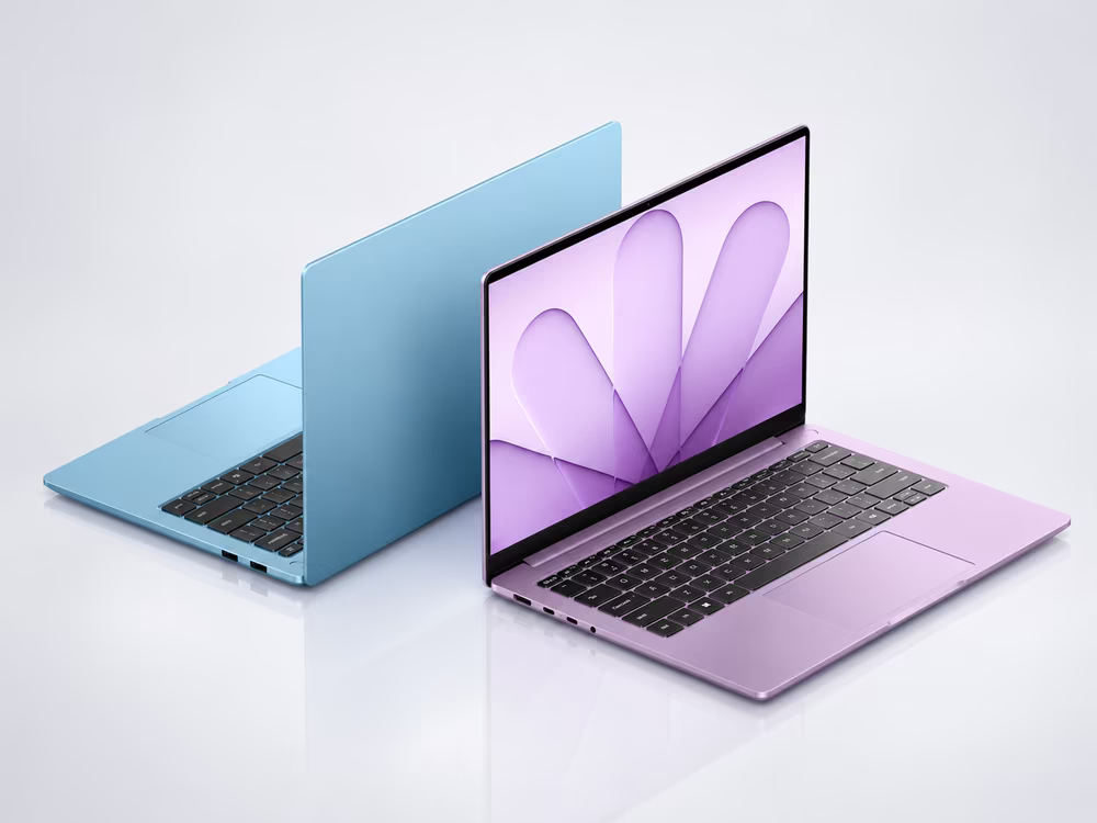 Laptopurile Redmi Book 2027 în albastru și mov