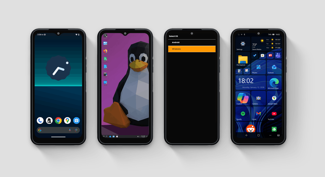 Smartphone NexPhone în mod desktop