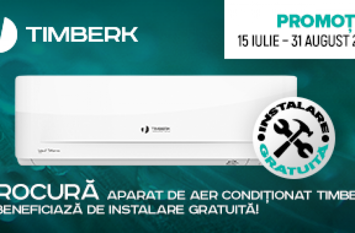 Instalarea gratuită a dispozitivelor de aer condiționat Timberk!