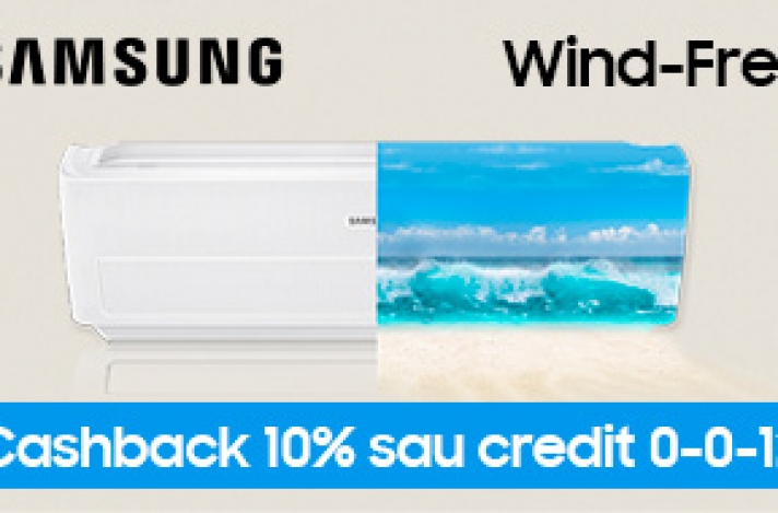 Cashback 10% sau credit 0% la procurarea aparatelor de aer conditionat Samsung