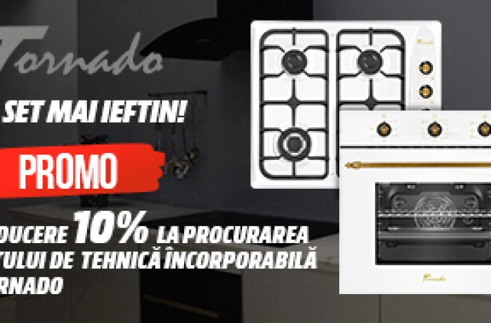 Reducere 10% la seturi de tehnică încorporabilă Tornado!
