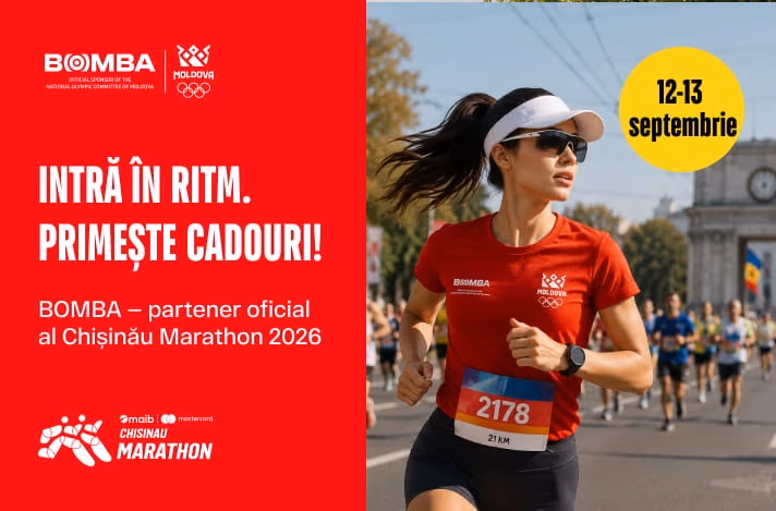 Chișinău Marathon 2026 — intră în ritm și vino după cadouri de la BOMBA!