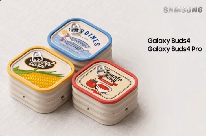 Чехлы для новых Galaxy Buds 4 замаскировали под консервы