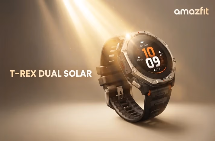 Amazfit a prezentat T-Rex Dual Solar — smartwatch-ul din titan cu încărcare solară pe ambele fețe