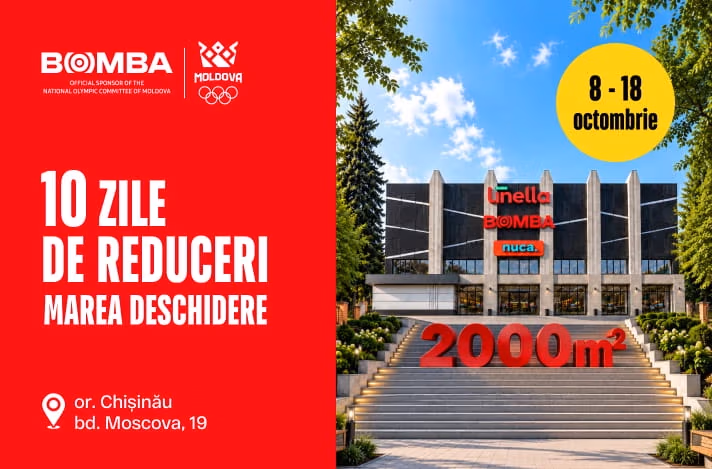 Ne-am deschis! Magazinul Bomba reînnoit din sectorul Râșcani