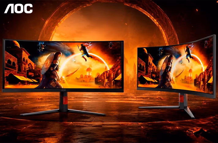 AOC a prezentat două monitoare curbate de 34 de inci, cu o rată de refresh de până la 250 Hz și încărcare prin USB-C