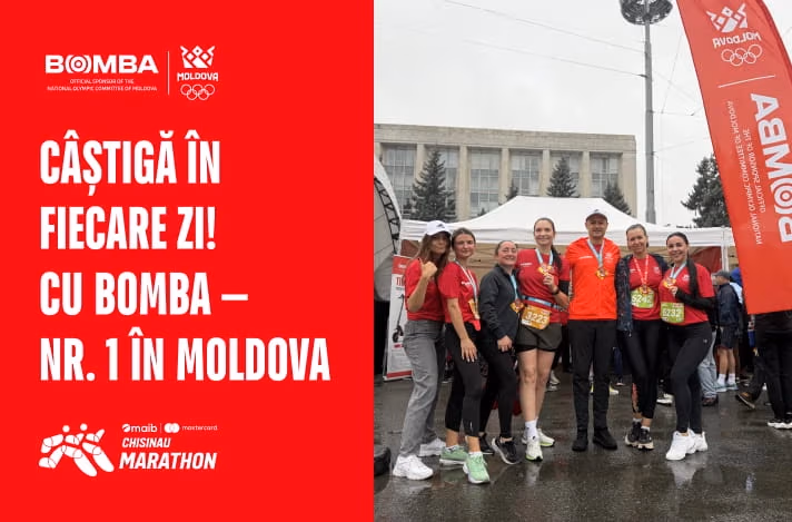 BOMBA, partener oficial al Chișinău Marathon 2026 — cadouri, energie și emoții 
