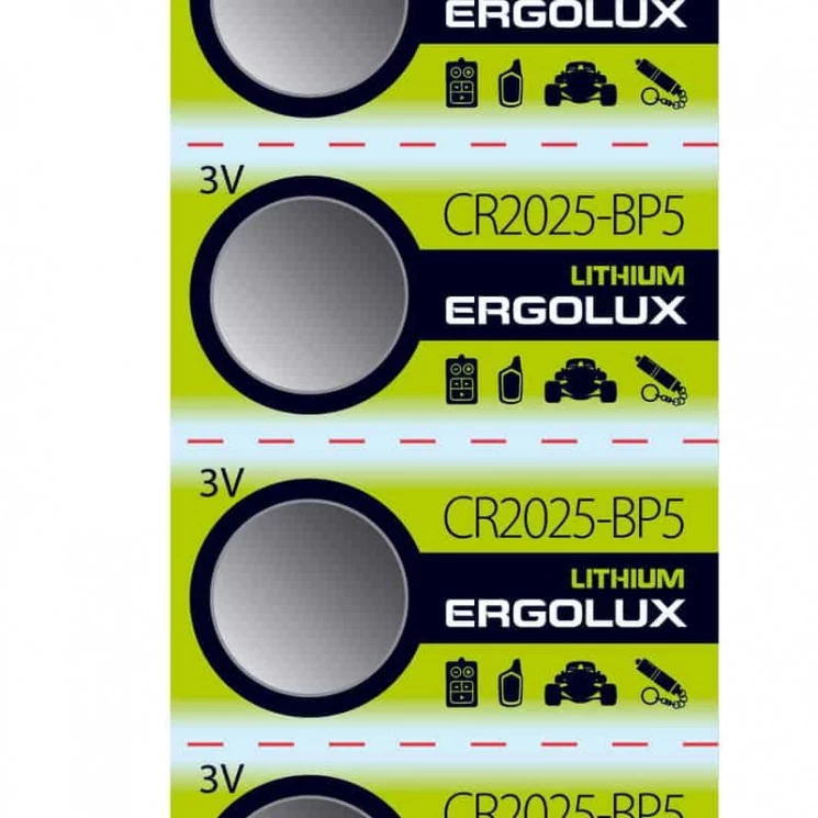 Батарейка Ergolux CR2025 BL-5 block specification img 1