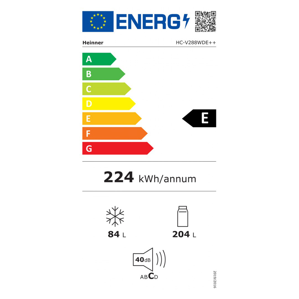 Frigider cu doua usi Heinner HCV288WDE++ / 288 l / 180 cm / E / Alb photo 5