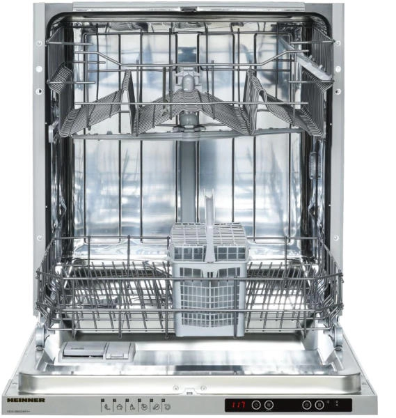Посудомоечная машина встраиваемая Heinner HDW-BI6006IE++, 12 комплектов, 6программы, 59.8 см, A++, Серебристый