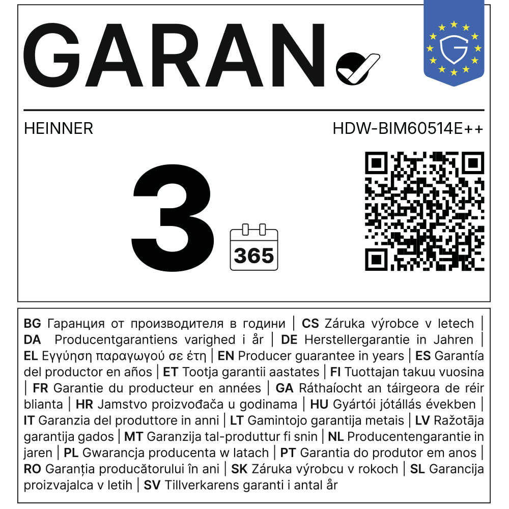 Посудомоечная машина  Heinner HDW-BIM60514E++ Нерж. сталь /14 Комплектов /Полногабаритная photo 9
