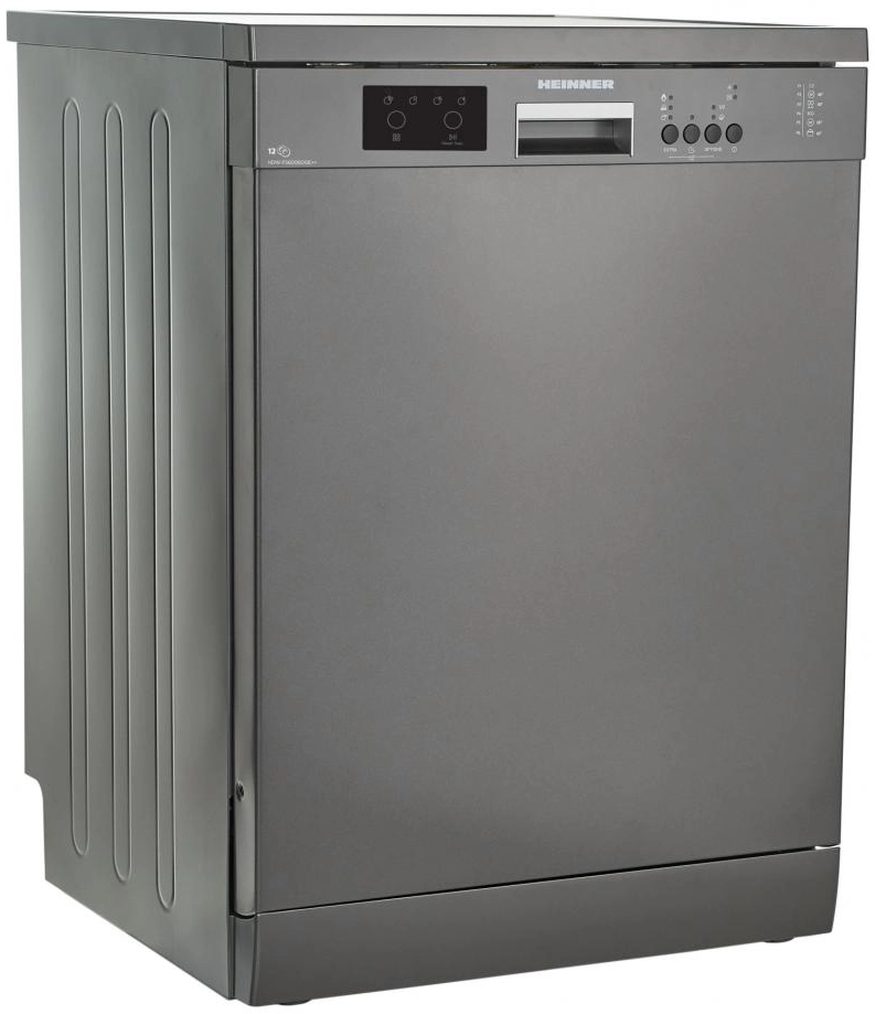 Посудомоечная машина  Heinner HDWFS6006DGE++, 12 комплектов, 6программы, 59.8 см, E, Серебристый
